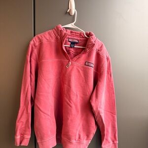 Vineyard Vines Coral Quarter-Zip Pullover
